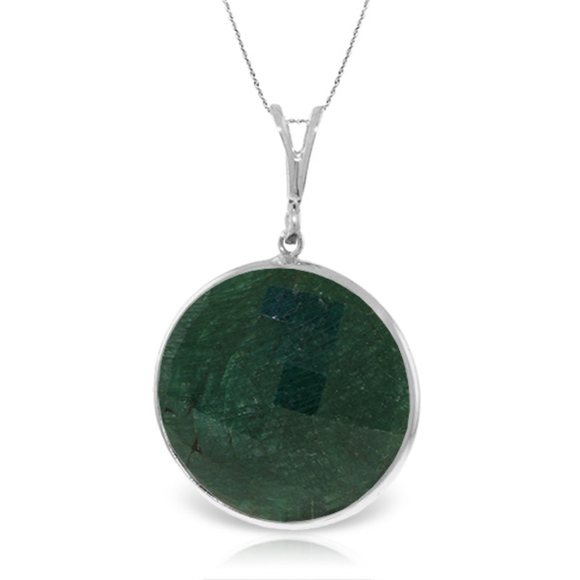 Galaxy Gold Products Jewelry - CHECKERBOARD CUT ROUND EMERALD COLOR CORUNDUM